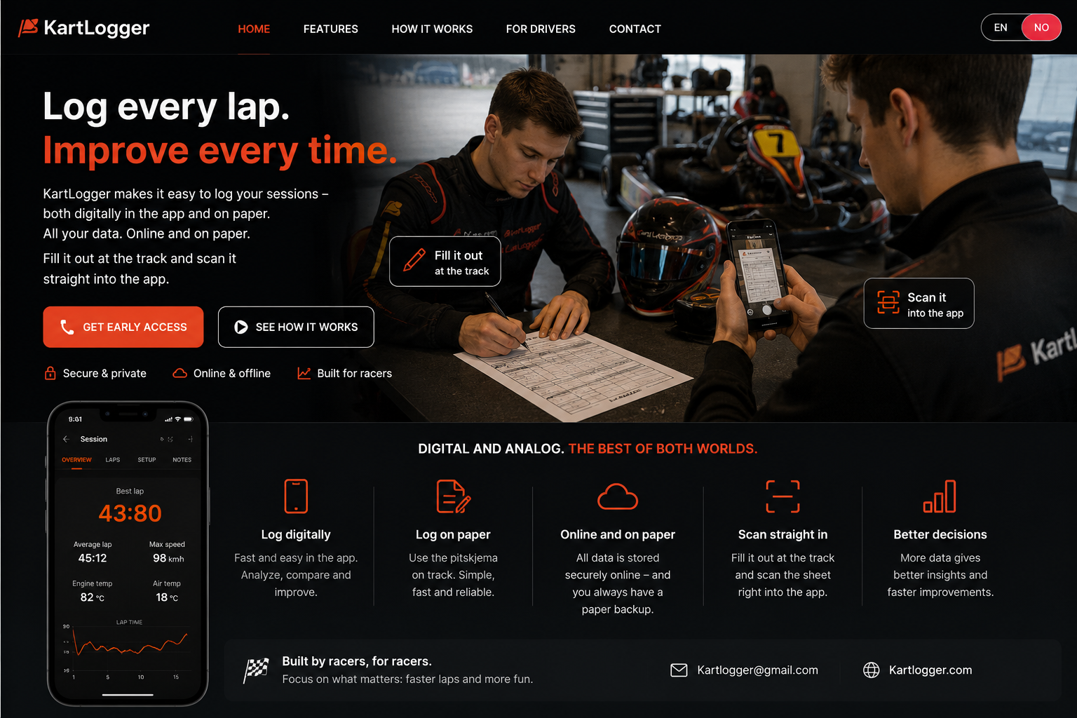 KartLogger pit workflow